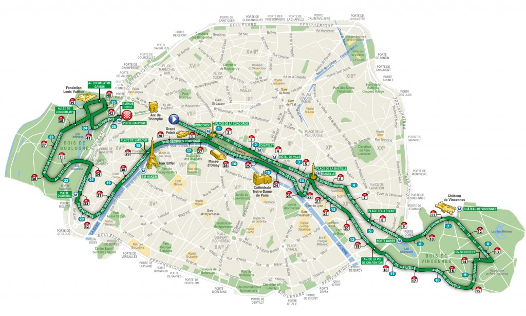 Parcours du Marathon de Paris 2017