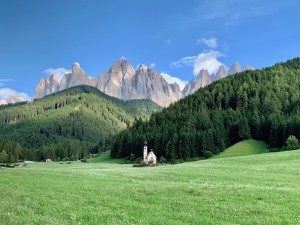 Church Santa Magdalena Dolomites Italy